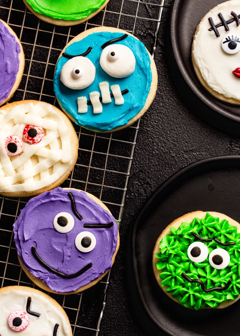 Halloween Monster Decorated Sugar Cookies