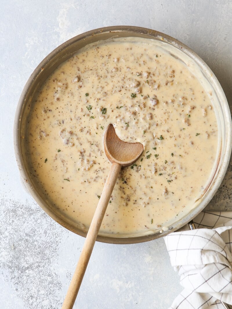 Sausage Gravy Stuffed Biscuits