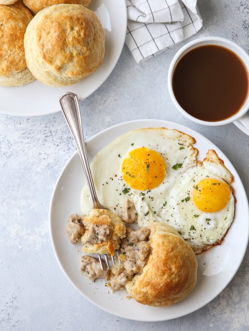 Sausage Gravy Stuffed Biscuits