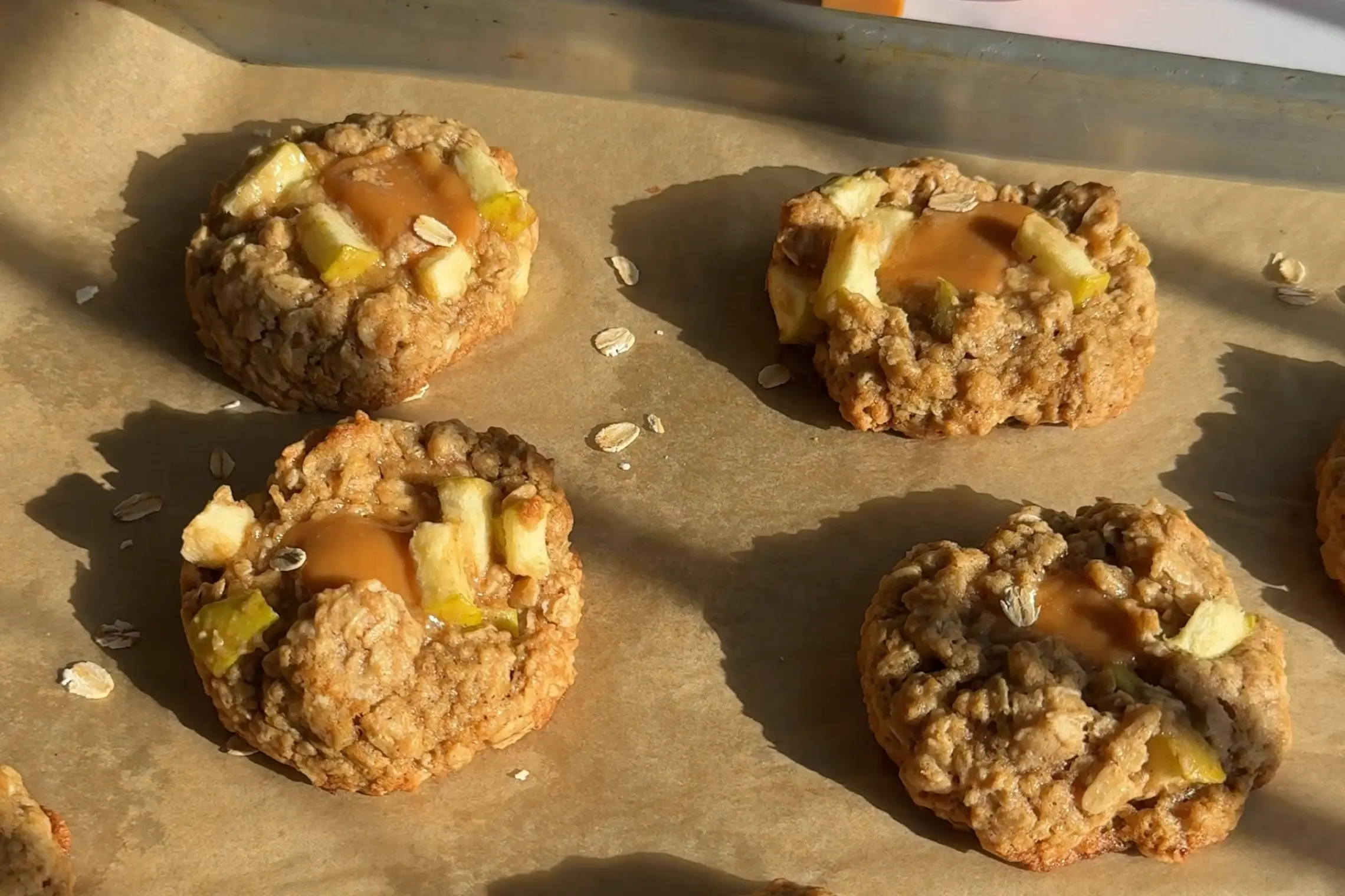 Apple Caramel Oatmeal Cookies