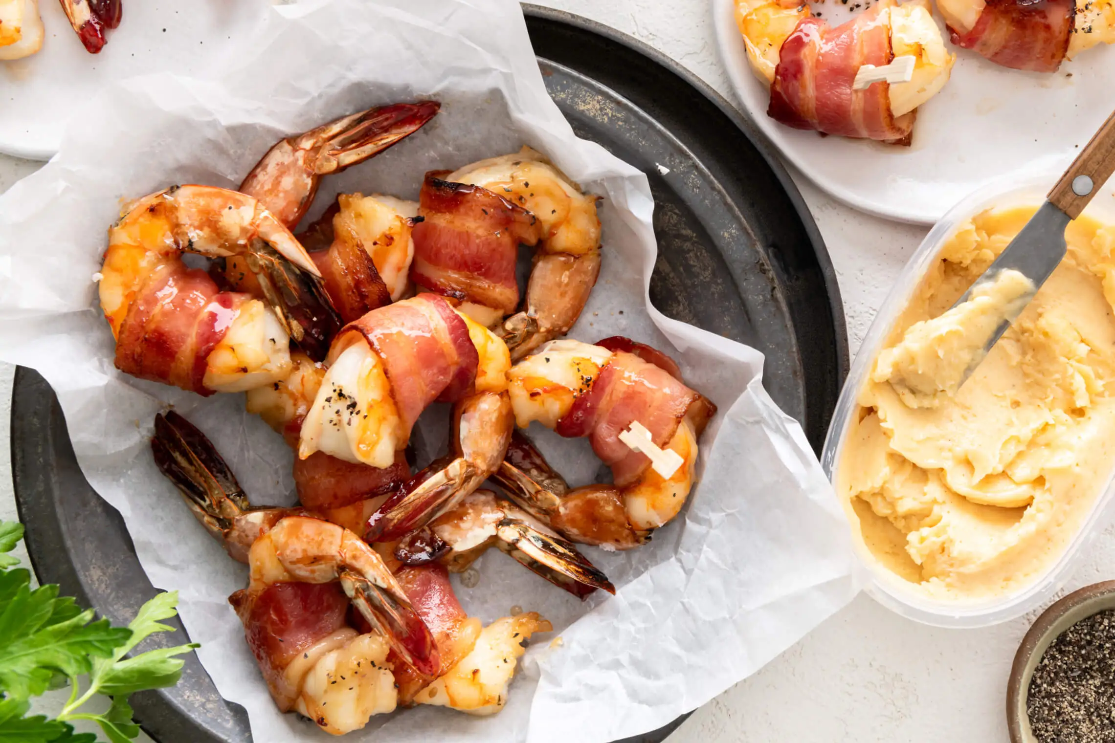 Glazed Bacon Wrapped Shrimp