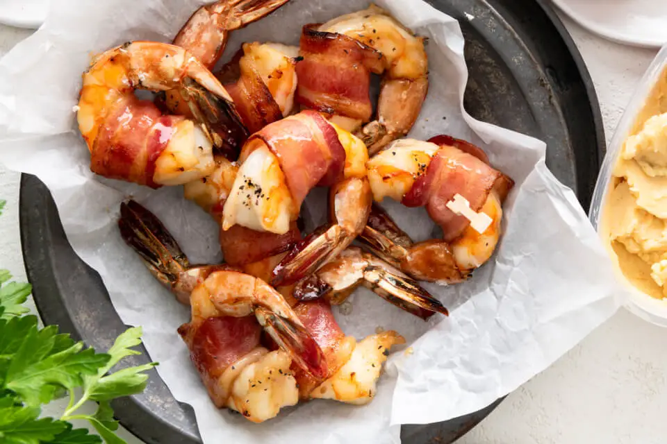 Glazed Bacon Wrapped Shrimp