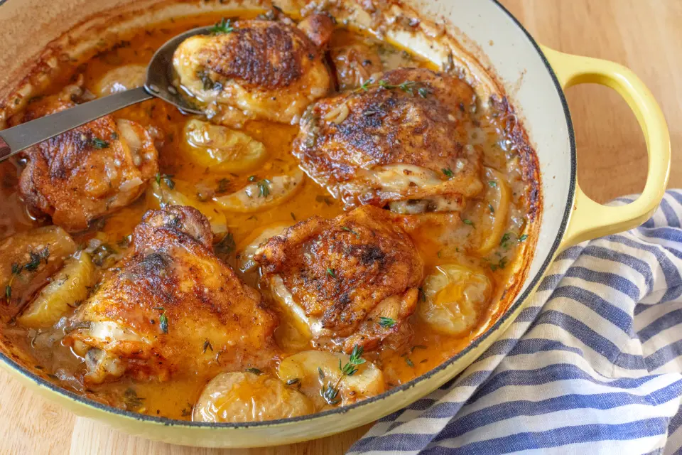 Hard Cider Braised Chicken