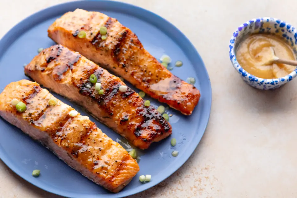 Miso Butter Grilled Salmon Fillets