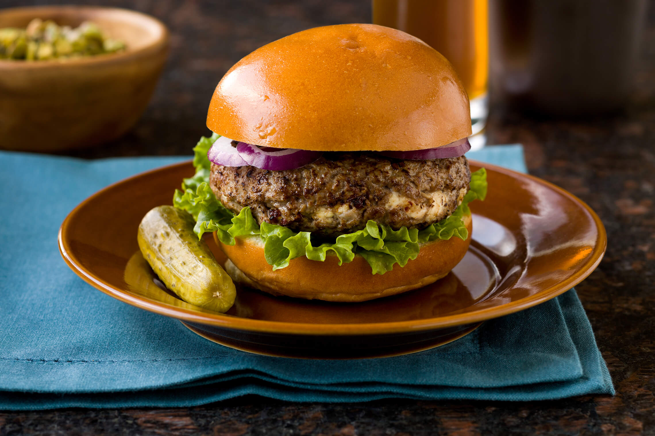 Burgers with Cream Cheese and Sun-dried Tomato Filling