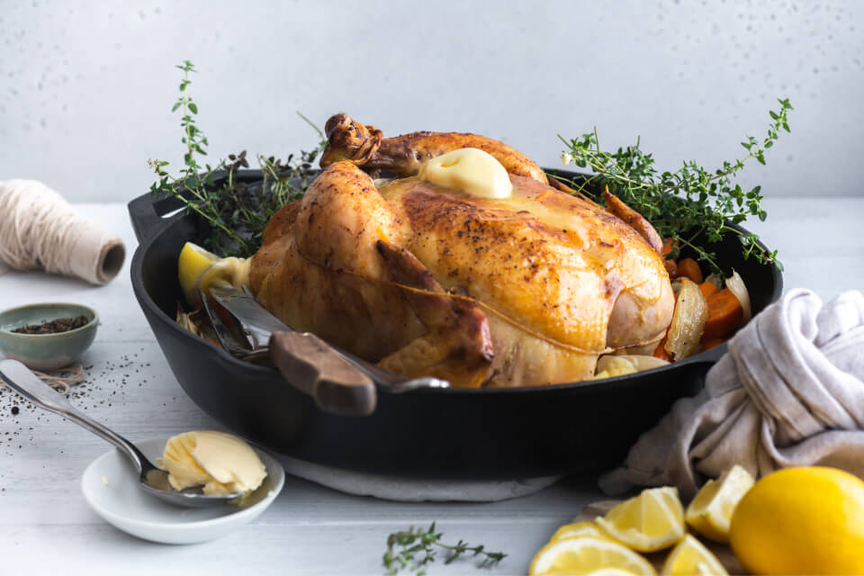 Butter-basted Whole Roast Chicken