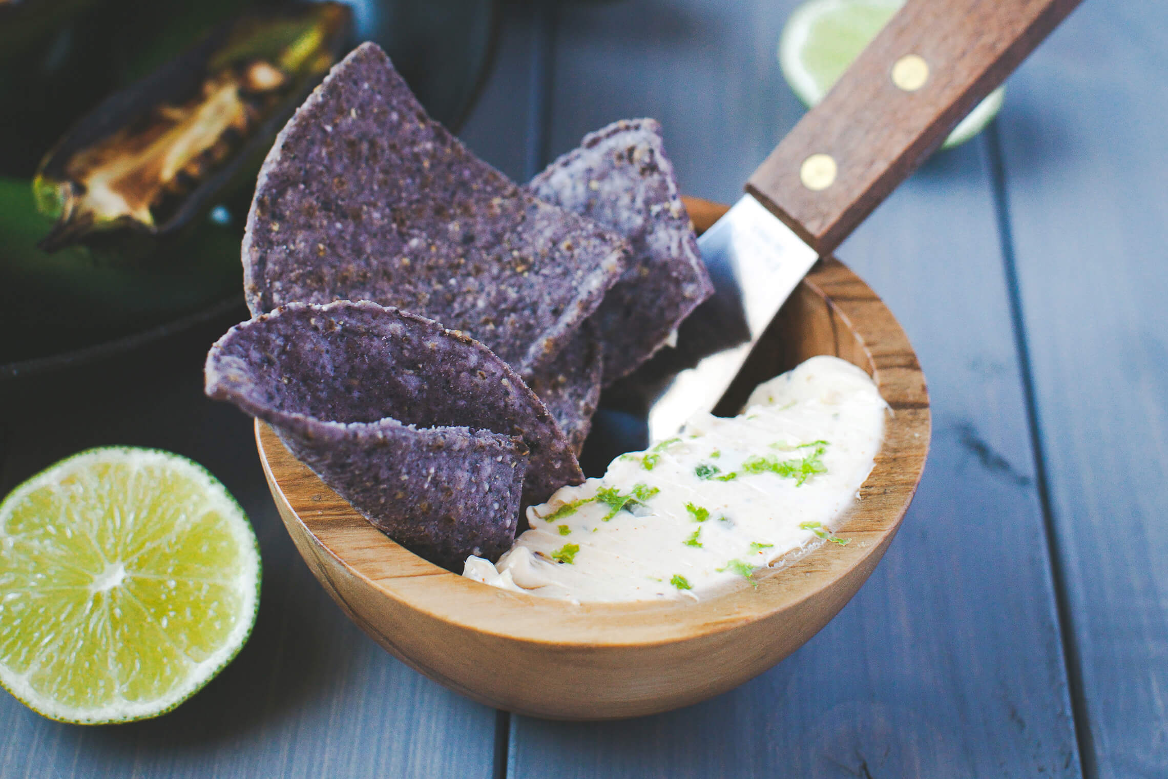 Charred Jalapeño with Lime Cream Cheese Spread