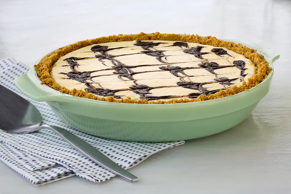 Cheesecake Pie with Chocolate Ripples