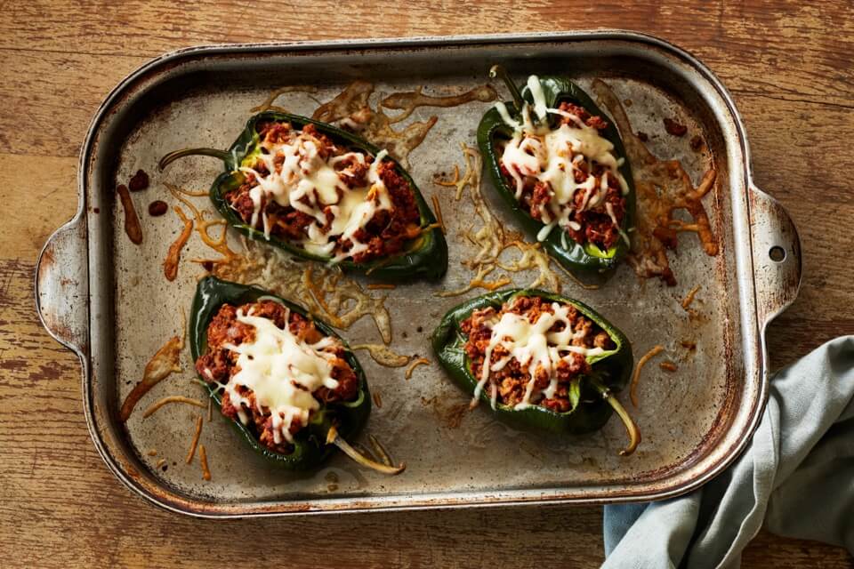 Chipotle Beef Stuffed Poblano Peppers