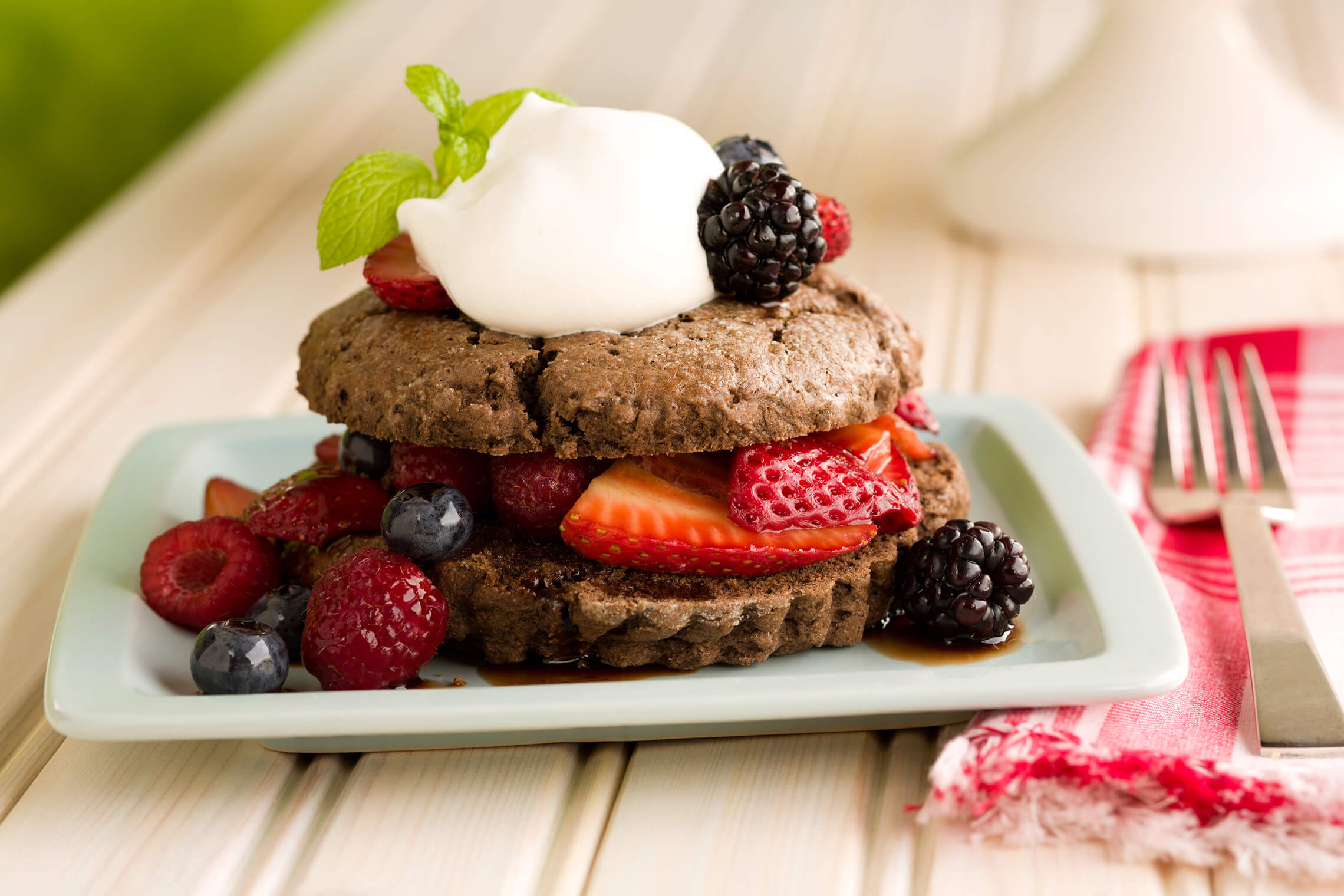Chocolate Shortcake with Mixed Berries