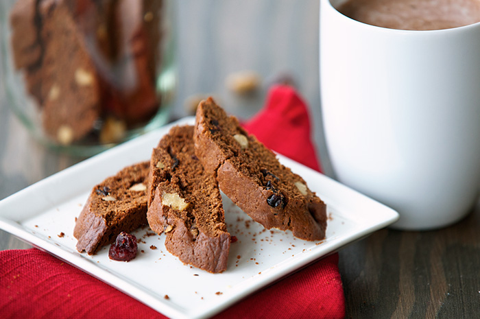 Cocoa Biscotti with Cranberries