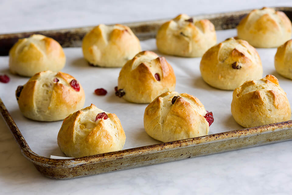 Cranberry and Apricot Hot Cross Buns