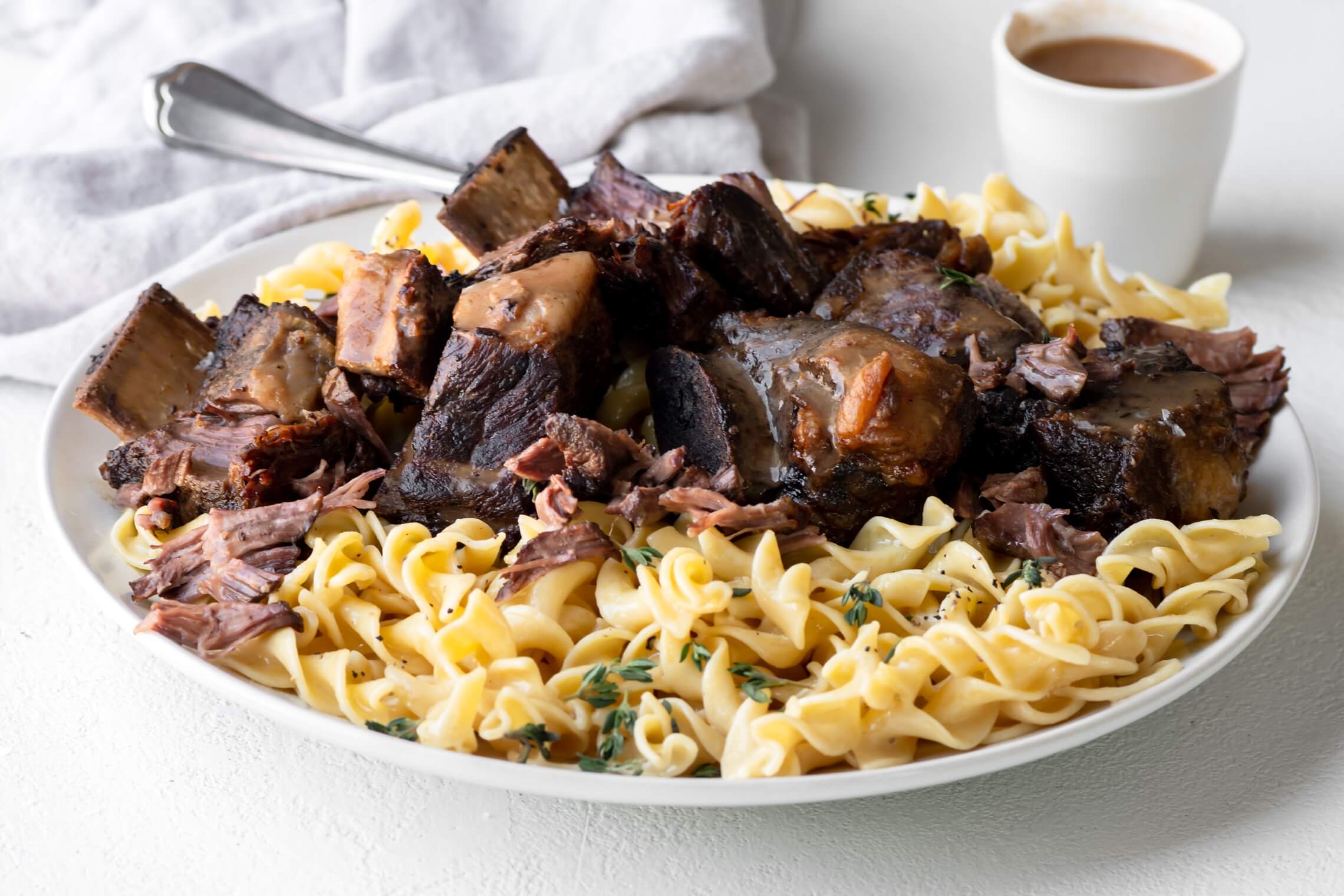 Slow Cooker Beef Short Ribs with Buttery Egg Noodles