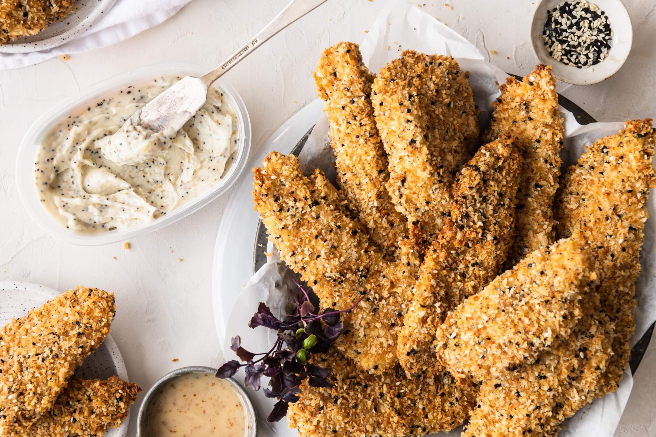 Crunchy Everything Butter Baked Chicken Strips