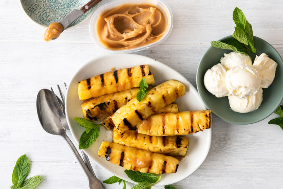 Grilled Caramel Pineapple Spears