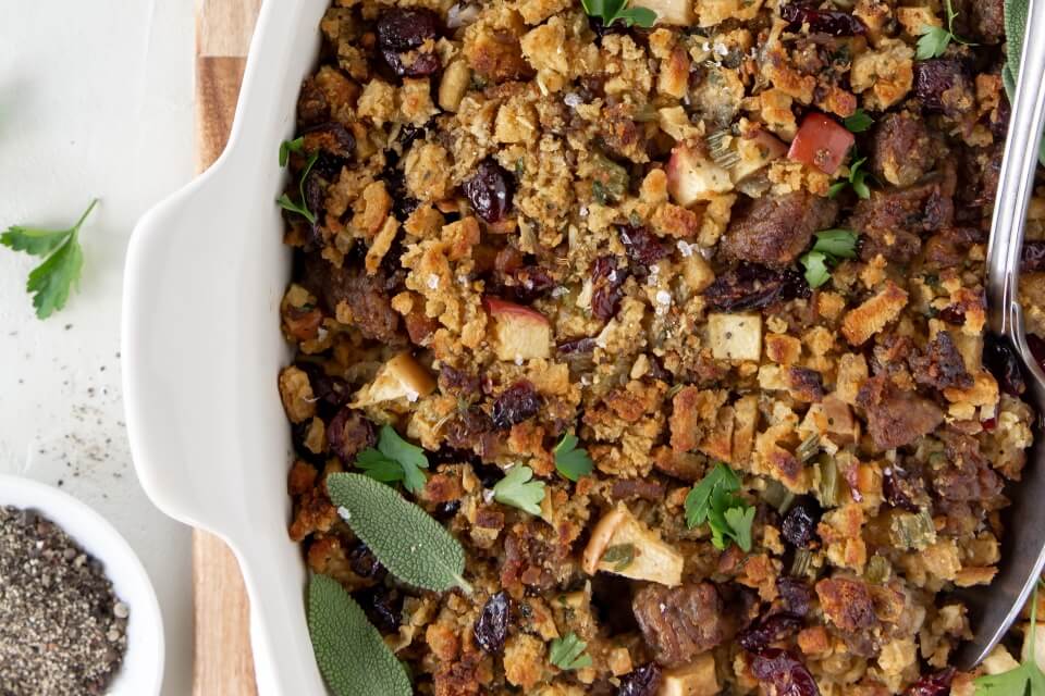 Herbed Sausage and Cranberry Stuffing