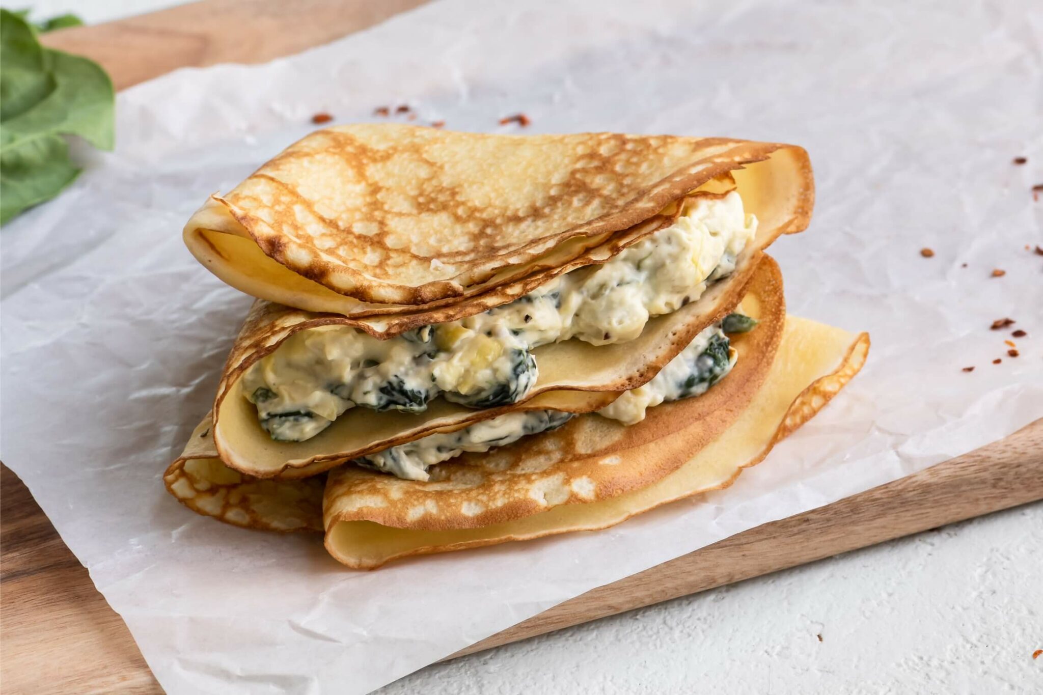 Spinach Artichoke Crêpes - Challenge Dairy