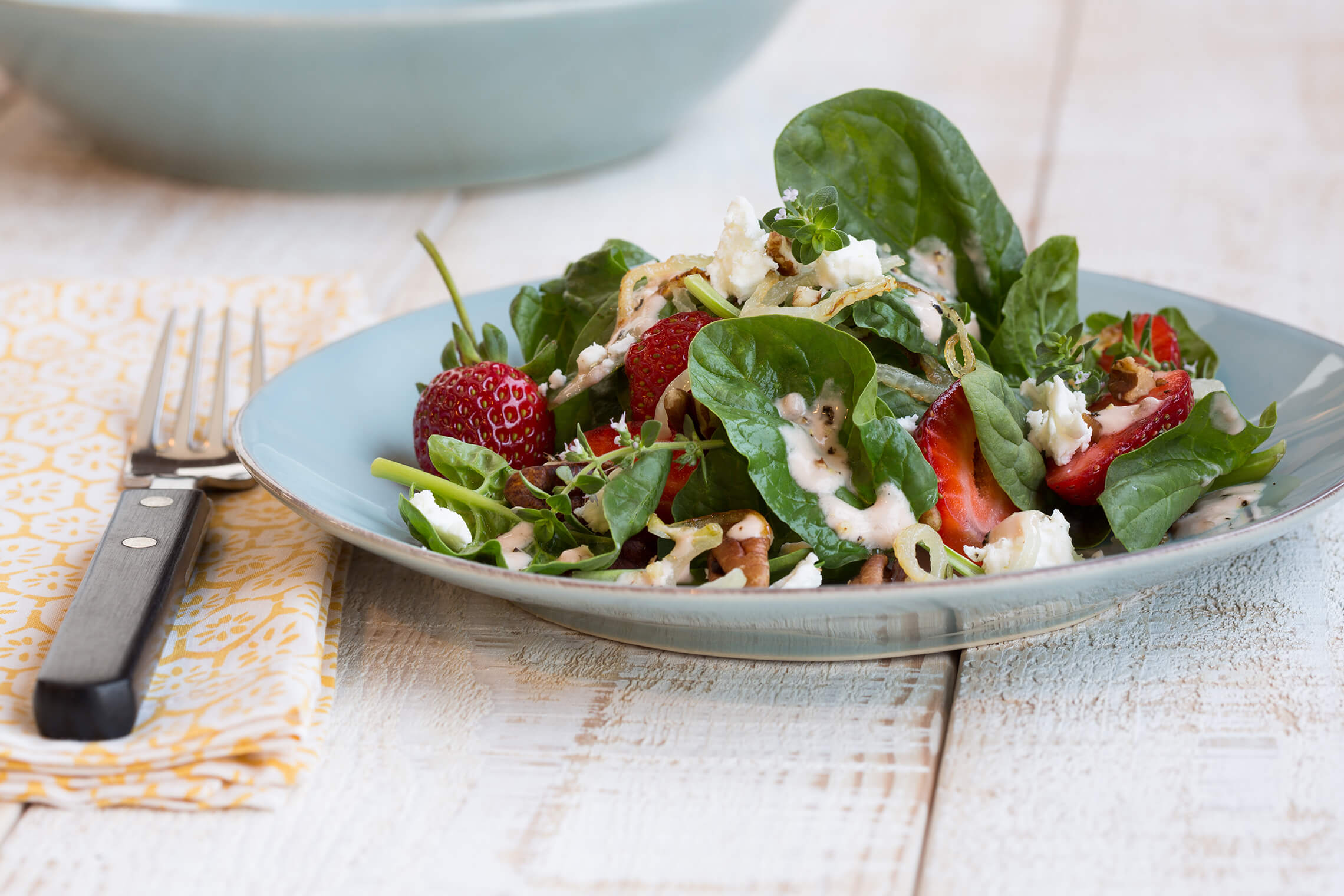 Spinach Strawberry Salad with Strawberry Balsamic Dressing