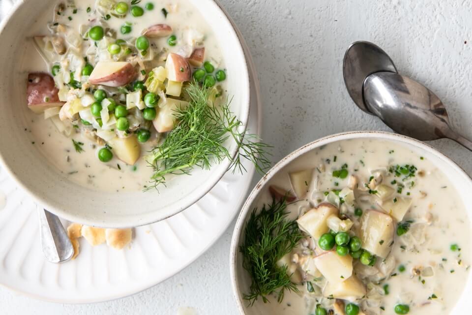 Clam and Spring Vegetable Chowder