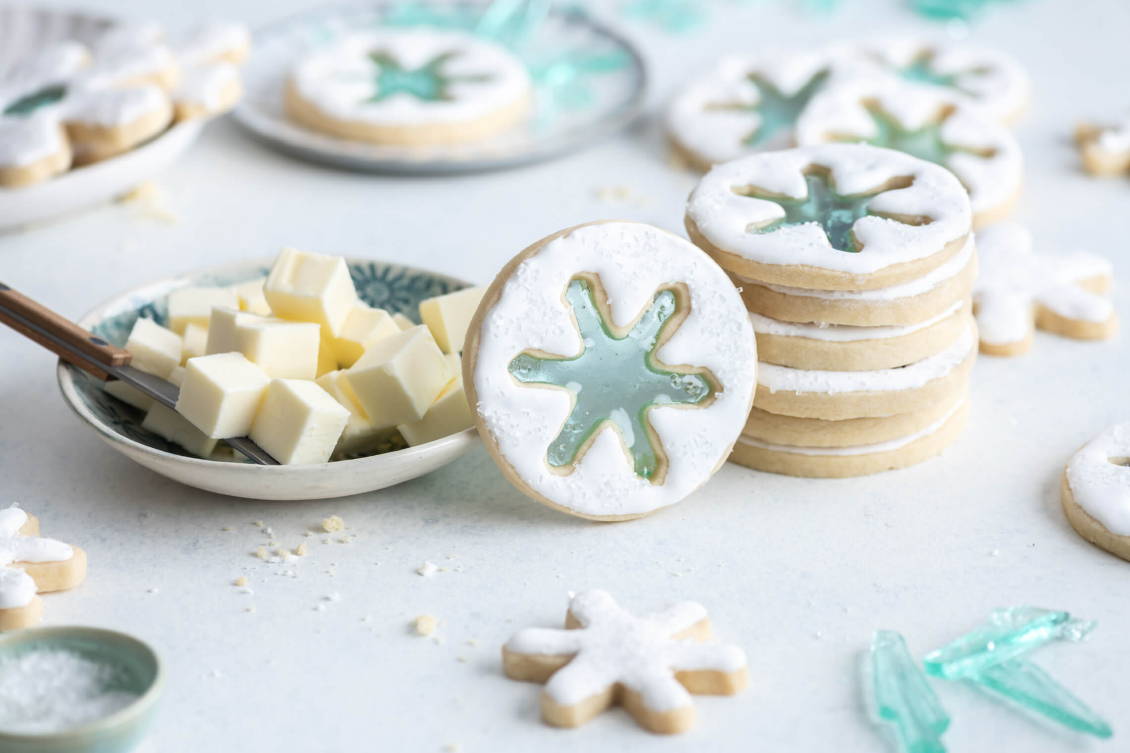 Stained Glass Snowflake Cookies